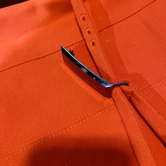 *NWT* Karen Millen Red "Forever" Structured Crepe Bar Belt Midi Dress - Size 4 - Picture 15 of 16